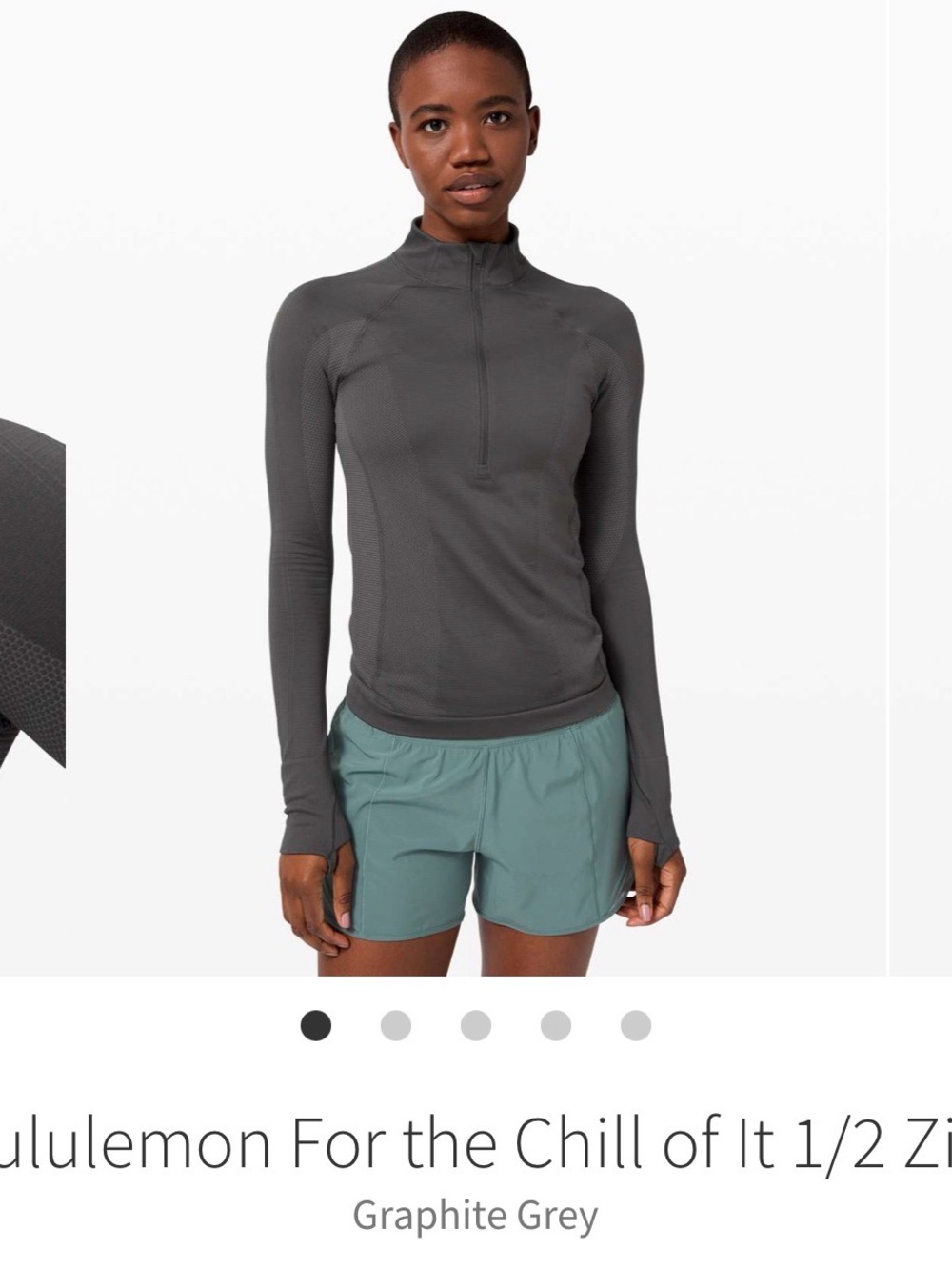 lululemon athletica Graphite Grey Half-Zip Long Sleeve Top